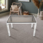 ترابيزة انتريه/مكتب مودرن 80x60سم استانلس ستيل اللون كروم من الفا