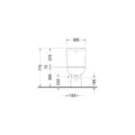 تواليت أرضي ملاصق للحائط بالدش و السديلي البلاستيك دي كود برجامون من ديورافيت - Image 3