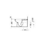 تواليت أرضي ملاصق للحائط بالدش و السديلي البلاستيك دي كود برجامون من ديورافيت - Image 4