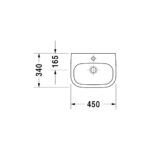 حوض 45سم بالعامود المعلق دي كود أبيض من ديورافيت - Image 2