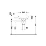 حوض 45سم بالعامود المعلق دي كود أبيض من ديورافيت - Image 3