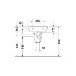 حوض 55سم بالعامود المعلق دي كود برجامون من ديورافيت - Image 3