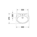 حوض 60سم بالعامود الطويل اكو برجامون من ديورافيت - Image 2