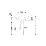 حوض 60سم بالعامود الطويل اكو برجامون من ديورافيت - Image 3