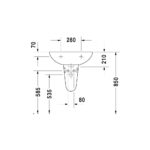 حوض 60سم بالعامود المعلق اكو برجامون من ديورافيت - Image 3