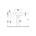 حوض 60سم بالعامود الطويل دي كود أبيض من ديورافيت - Image 3