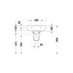 حوض 60سم بالعامود المعلق دي كود برجامون من ديورافيت - Image 3