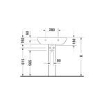 حوض 65سم بالعامود الطويل دي كود أبيض من ديورافيت - Image 3