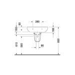حوض 65سم بالعامود المعلق دي كود أبيض من ديورافيت - Image 3