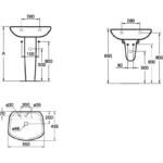 حوض 55 سم بالعامود الطويل صوفيا ابيض من ايديال ستاندر - Image 2