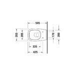 مرحاض معلق بالدش و السديلي البلاستيك دي كود أبيض من ديورافيت - Image 2