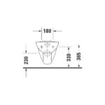 مرحاض معلق بالدش و السديلي البلاستيك دي كود أبيض من ديورافيت - Image 3