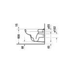 مرحاض معلق بالدش و السديلي البلاستيك دي كود أبيض من ديورافيت - Image 4