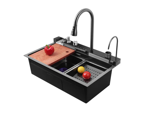 حوض سمارت 5زرار 45*75سم بمشتملاته أسود من هانز كوري