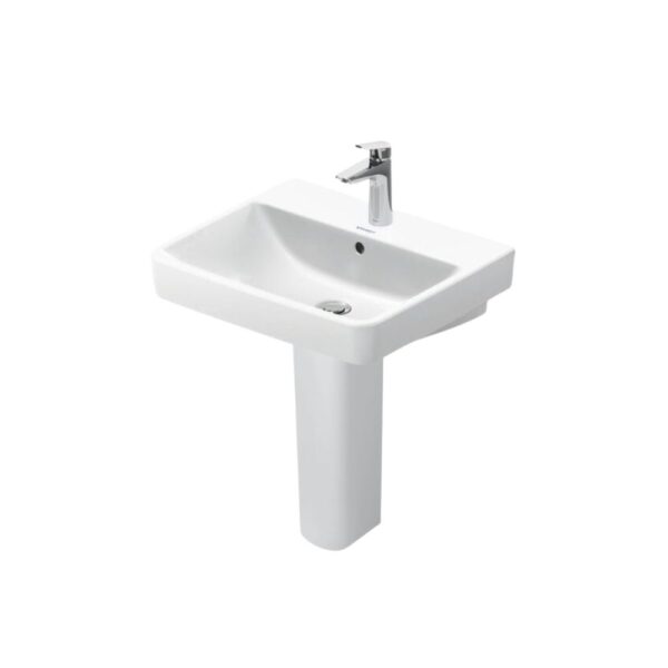 حوض ديورافيت 55سم نمبر وان بالعامود الطويل أبيض