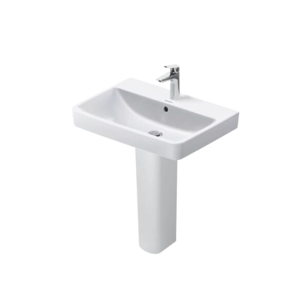 حوض ديورافيت 60سم نمبر وان بالعامود الطويل أبيض