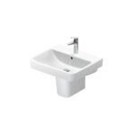 حوض 55سم ديورافيت نمبر وان بالعامود المعلق أبيض