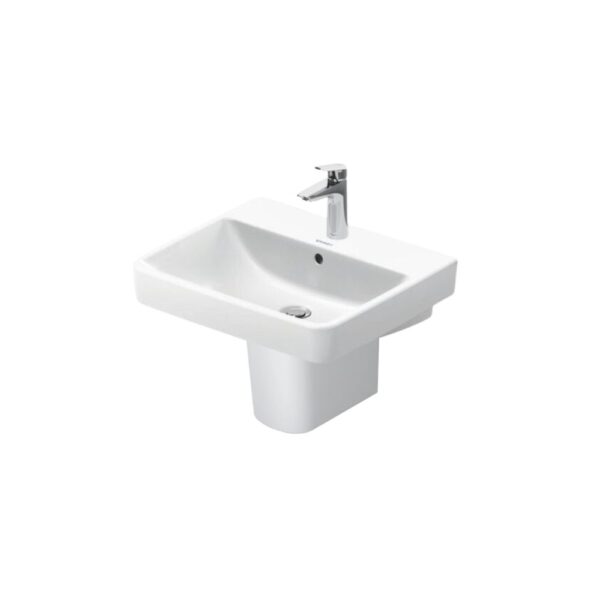 حوض 55سم ديورافيت نمبر وان بالعامود المعلق أبيض