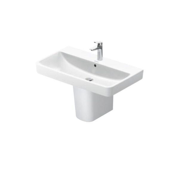 حوض ديورافيت 80سم نمبر وان بالعامود المعلق أبيض