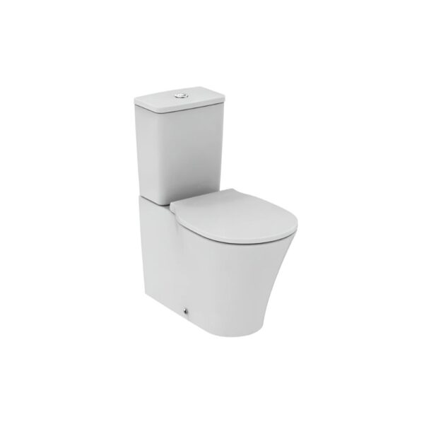 تواليت ايديال ستاندر أرضي ملاصق كونكت أبيض بالدش و السديلي البلاستيك