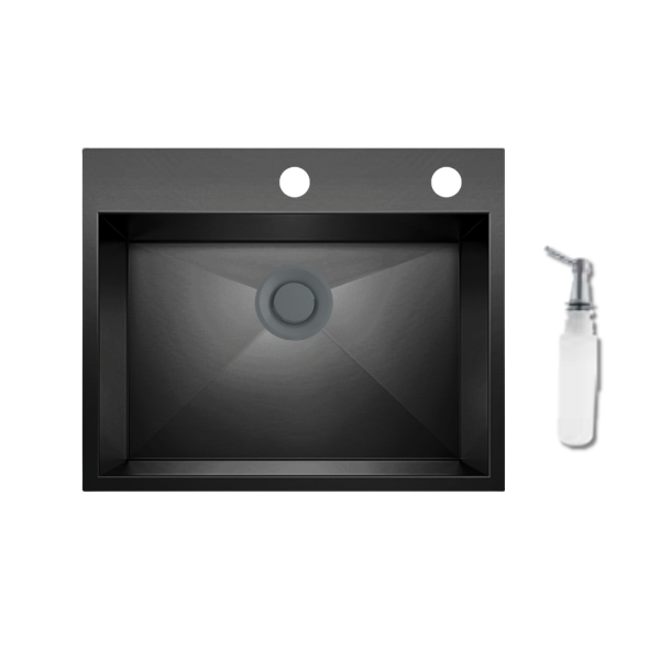 حوض مطبخ بيورتي هاندميد أسود