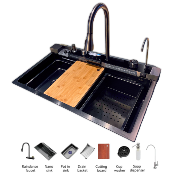 حوض مطبخ بيورتي ديجيتال سمارت أسود