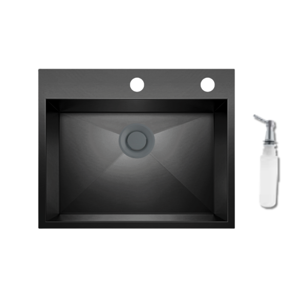 حوض مطبخ أسود هاندميد بيورتي