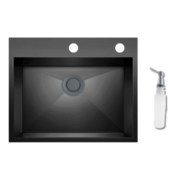 حوض مطبخ بيورتي أسود هاندميد