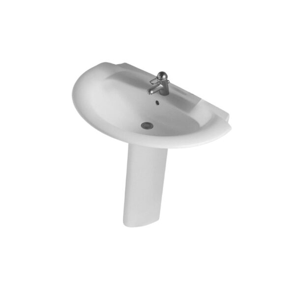 حوض ايديال ستاندر 70سم مانتا أبيض بالعامود الطويل