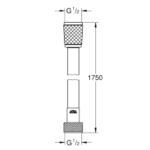 خرطوم سماعة شاور أسود مط 175سم من جروهي - Image 2