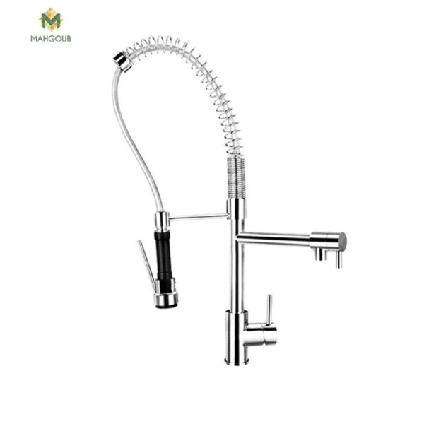 خلاط مطبخ جوري بخرطوم سوستة و سماعة نيكل كروم من جواد