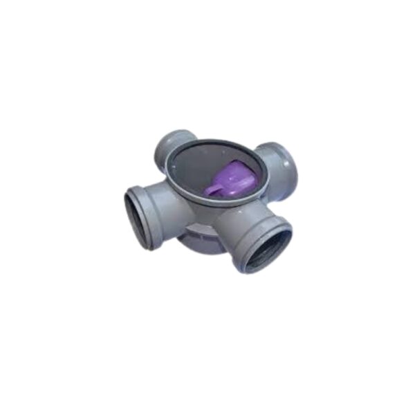 بيبة صرف 3 مدخل 50 مم ومخرج 75 مم بجوان علوى رمادي من كيسيل