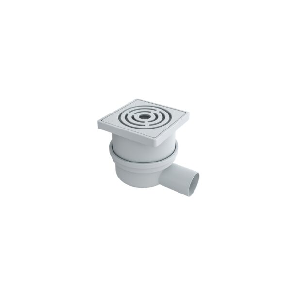 صفاية بغطاء هلال مخرج جانبى 50 مم بغطاء 150 مم ابيض من كيسيل