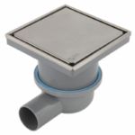 بيبه شاور بالوش قابلة للتبليط 10سم DL-61-10H تصريف جانبي 50مم كروم من بيورا