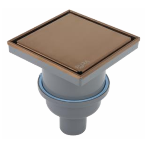 بيبه شاور بالوش قابلة للتبليط 10سم DL-61-10RGV تصريف رأسي 50مم روز جولد مط من بيورا