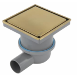 بيبه حمام بالوش قابلة للتبليط 15سم DL-61-10GH تصريف جانبي 50مم ذهبي مط من بيورا