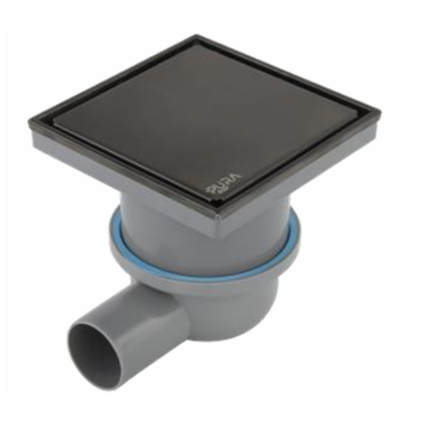 بيبه حمام بالوش قابلة للتبليط 20سم DL-61-20BH تصريف جانبي 50مم جرافتي مط من بيورا