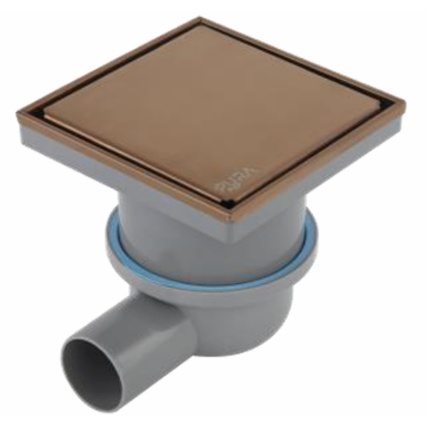 بيبه حمام بالوش قابلة للتبليط 20سم DL-61-20RGH تصريف جانبي 50مم روز جولد مط من بيورا