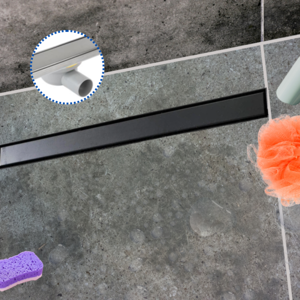 مجرى شاور بالوش قابلة للتبليط 30سم DL-61-30BH تصريف جانبي 50مم جرافتي مط من بيورا