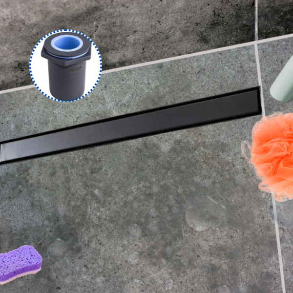 مجرى شاور بالوش قابلة للتبليط 60سم DL-61-60BV تصريف رأسي 50مم جرافتي مط من بيورا