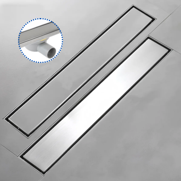 مجرى شاور بالوش قابلة للتبليط 60سم DL-61-60H تصريف جانبي 50مم كروم من بيورا