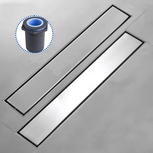 مجرى شاور بالوش قابلة للتبليط 60سم DL-61-60V تصريف رأسي 50مم كروم من بيورا