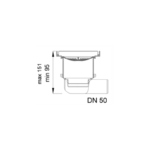 بيبه حمام بالوش قابلة للتبليط 20سم DL-61-20RGH تصريف جانبي 50مم روز جولد مط من بيورا - Image 2