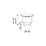 بيبه شاور بالوش قابلة للتبليط 10سم DL-61-10RGV تصريف رأسي 50مم روز جولد مط من بيورا - Image 2