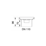 بيبه شاور بالوش 10سم FD-GB-10G بالعلاية تصريف رأسي 110مم زجاج أسود لامع اطار معدن ذهبي من بيورا - Image 2