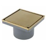 بيبه حمام بالوش قابلة للتبليط 20سم FD-61-20G بالعلاية تصريف رأسي 110مم ذهبي مط من بيورا